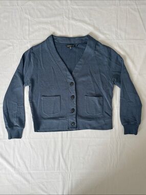 Toad&Co Slate Blue V-Neck Button Cardigan
